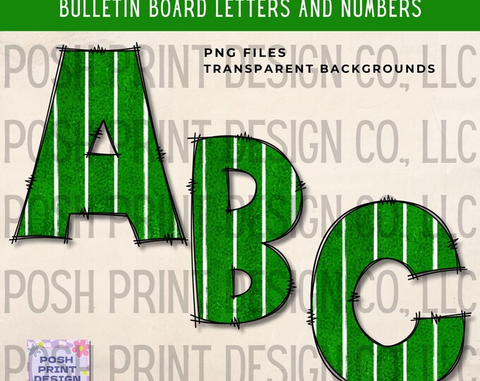 Football Alphabet Clip Art, Bulletin Board Letters, PNG files, Digital Download