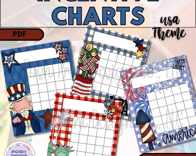 USA-Themed Incentive Charts | Classroom Behavior Charts | Patriotic Theme | Chore Chart