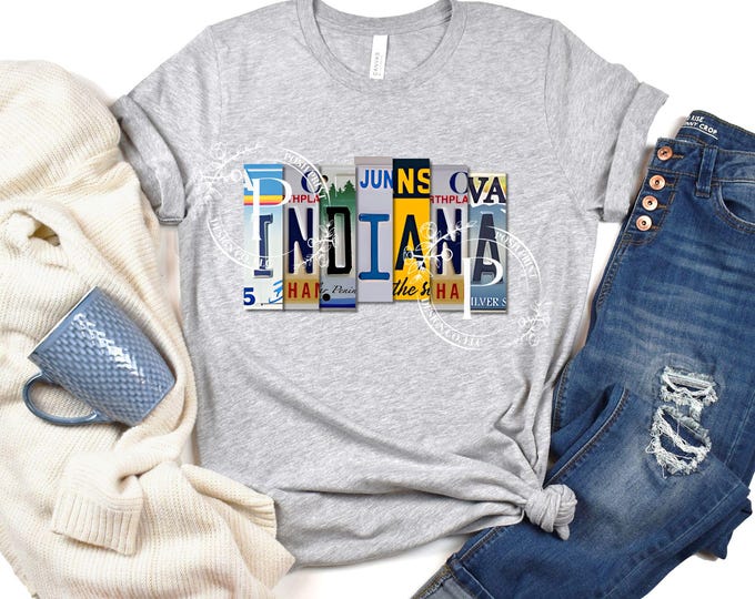 Indiana PNG, Sublimation, License Plate, T-Shirt Design, Digital Download