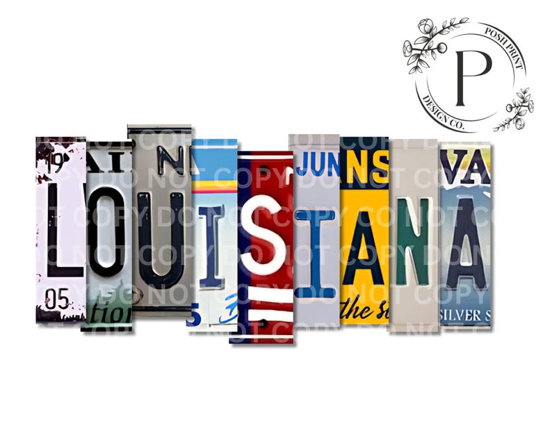 Louisiana PNG, Sublimation, License Plate, T-shirt Design, Commercial ...