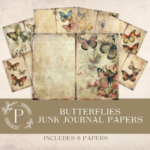Butterflies, Butterfly Junk Journal Papers, JPG files, Digital Download