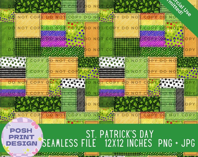 St. Patrick's Day Seamless Digital Pattern | JPG + PNG