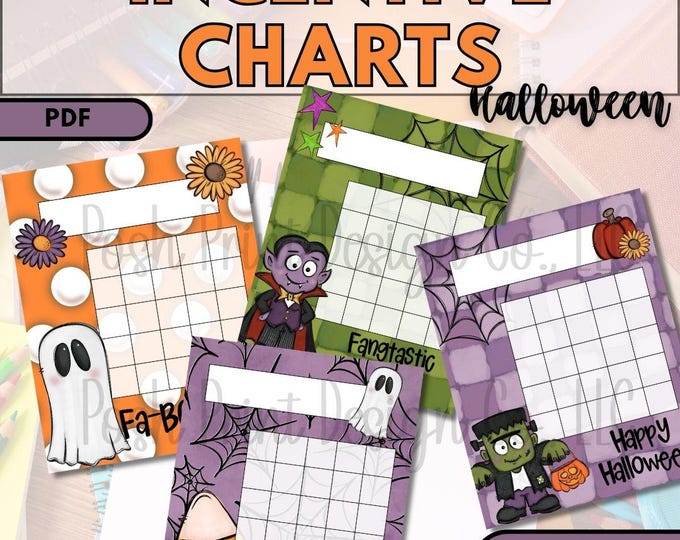 Halloween Incentive Charts, Printable Classroom Reward Charts, PDF Download