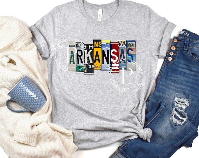 Arkansas PNG, License Plate, T-Shirt Design, Sublimation, DTF, Screen Print, Digital Download, Arkansas License Plate Letters