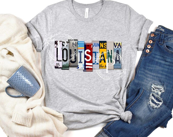 Louisiana PNG, Sublimation, License Plate, T-Shirt Design, Commercial Use, Digital Download