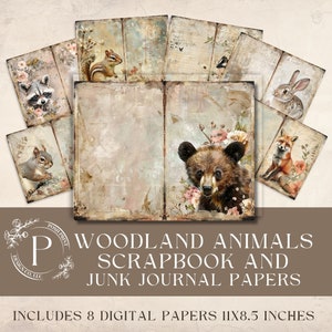 Documenti del diario spazzatura degli animali del bosco, file JPG, download digitale