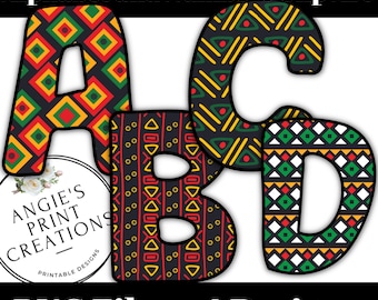 Black History Alphabet Clip Art | Bulletin Board Letters | Clip Art | Alphabet | PNG | Digital Download