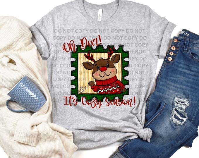Reindeer Stamp Christmas PNG | Holiday PNG | T shirt Design | DTF | Sublimation | Commercial Use