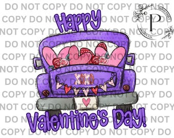 Happy Valentine's Day PNG | Vintage Truck T shirt Design | DTF | Sublimation | Commercial Use