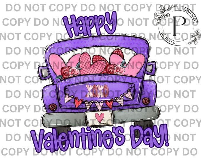 Happy Valentine's Day PNG | Vintage Truck T shirt Design | DTF | Sublimation | Commercial Use