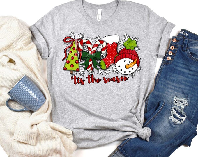 Tis the Season Christmas PNG | Holiday Clip Art | Sublimation Design