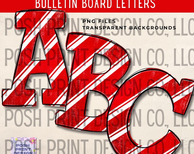 Candy Cane Alphabet Clip Art |  Bulletin Board Letters | Transparent PNG | Commercial Use