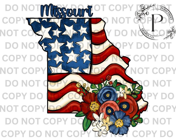Missouri PNG, Patriotic, Sublimation, USA, T-Shirt Design, Commercial Use, Digital Download