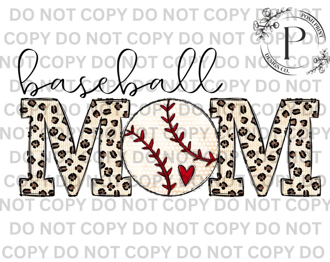 Baseball Mom PNG | Sports Mom Graphic | Commercial Use Design | Instant Download