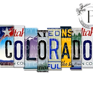 Colorado PNG, plaque d'immatriculation, conception de T-Shirt, sublimation, DTF, sérigraphie, téléchargement numérique, lettres de la plaque d'immatriculation du Colorado