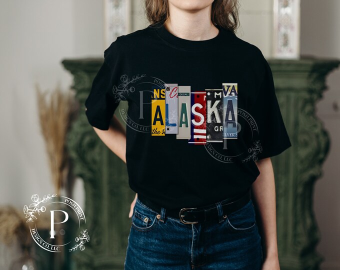 Alaska PNG, Sublimation, License Plate, Sublimation Transfer, T-shirt Design, Heat Transfer, Image for DTF, Screen Print, Digital Download