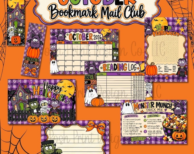 October Bookmark Snail Mail Club - ONE MONTH ONLY | Monthly Mail | Book Lover Gift