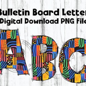 Black History Month Bulletin Board Letters, alfabetillustraties, brieven, illustraties, png-bestanden, digitale download