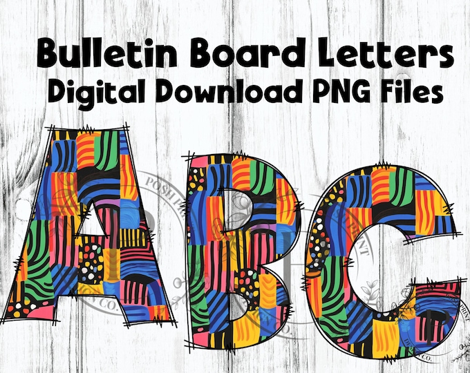 Black History Month Bulletin Board Letters, Alphabet Clip Art, Letters, Clip Art, PNG files, Digital Download