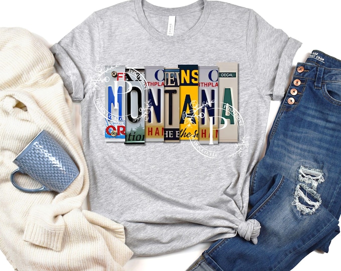 Montana PNG, Sublimation, License Plate, Sublimation Transfer, T-Shirt Design, Heat Transfer, Image for DTF, Digital Download