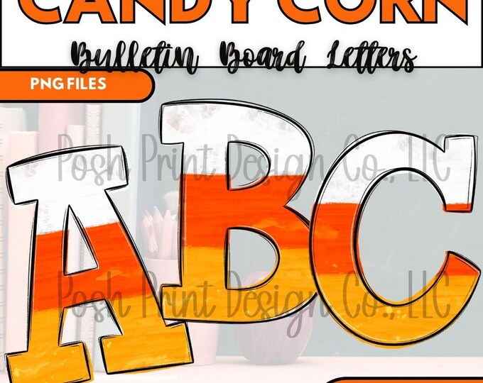 Candy Corn/Halloween Board Letters | Alphabet Clip Art | Transparent PNG | Commercial Use