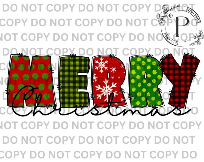 Merry Christmas PNG | Holiday T shirt Design | Bright Colors | DTF | Sublimation | Commercial Use
