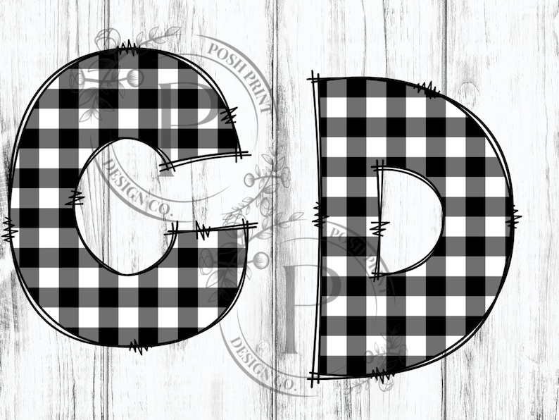 Buffalo Plaid Bulletin Board Letters, White Buffalo Plaid Bulletin ...