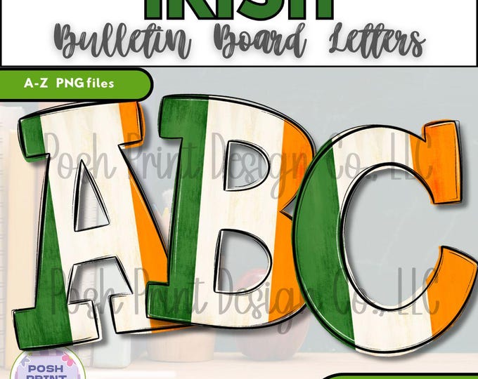 Irish Flag Bulletin Board Letters | Alphabet Clip Art | Transparent PNG | Commercial Use