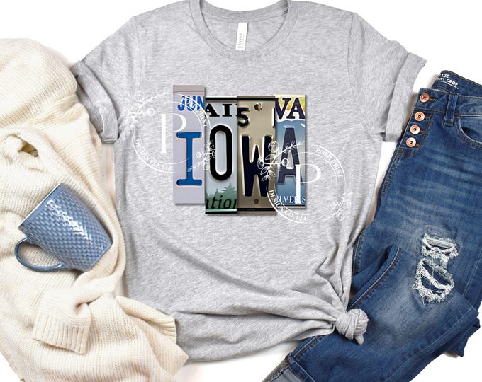 Iowa PNG, Sublimation, License Plate, T-Shirt Design, Commercial Use, Digital Download