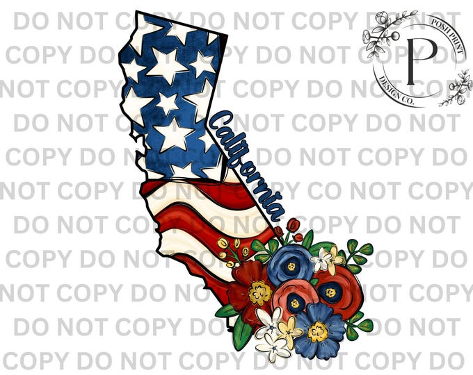 California PNG, Patriotic, Sublimation, USA, T-Shirt Design, Commercial Use, Digital Download