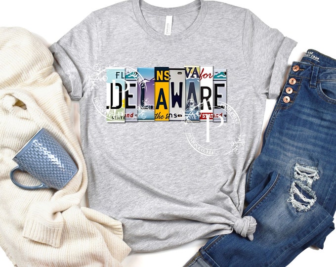 Delaware PNG, Sublimation, License Plate, Sublimation Transfer, T-Shirt Design, Heat Transfer, Image for DTF, Screen Print, Digital Download