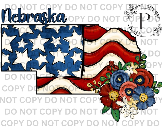 Nebraska PNG, Patriotic, Sublimation, USA, T-Shirt Design, Commercial Use, Digital Download