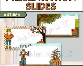 Fall/Autumn Presentation Slides | Classroom Morning Slides | PNG files | Instant Download