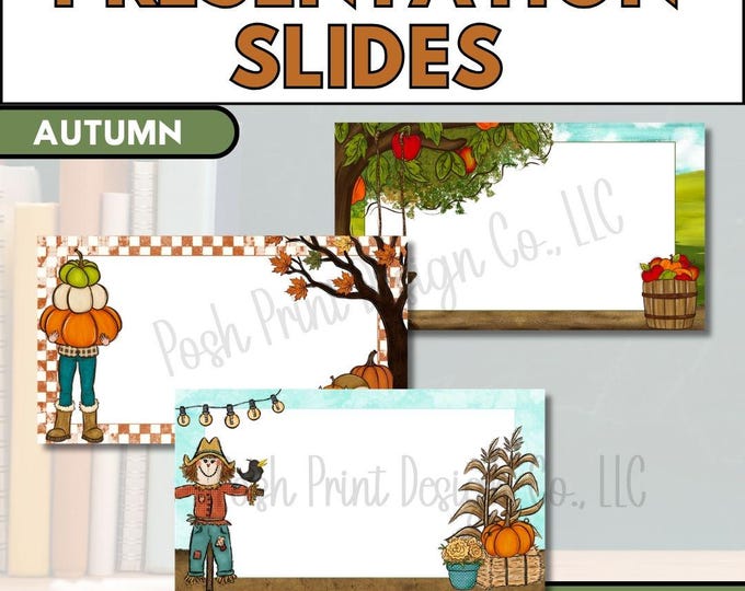 Fall/Autumn Presentation Slides | Classroom Morning Slides | PNG files | Instant Download