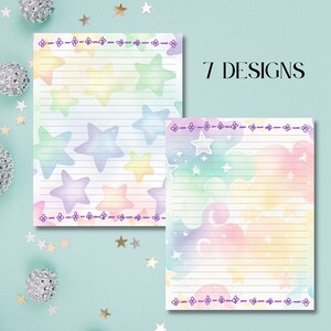 Printable Stationery, Printable Pastel Rainbow Stationery, Stationery ...