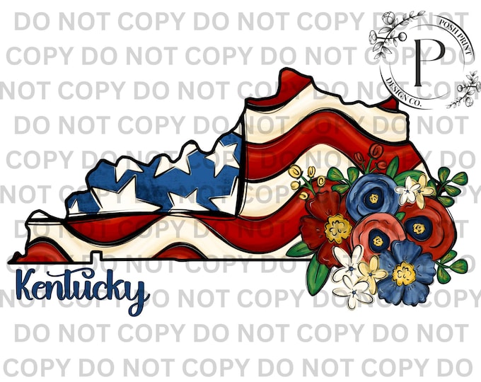 Kentucky PNG, Patriotic, Sublimation, USA, T-Shirt Design, Commercial Use, Digital Download