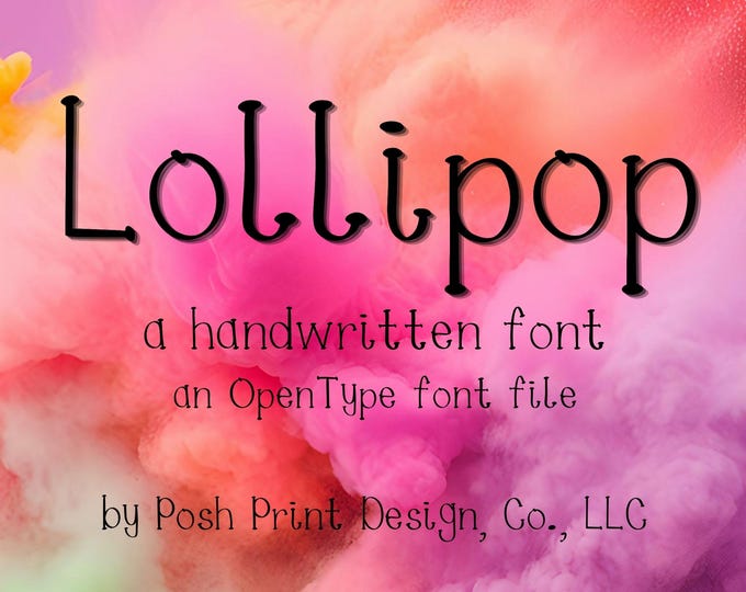 Lollipop Handwritten Font | procreate font | cute font | opentype font