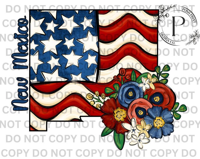 New Mexico PNG, Patriotic, Sublimation, USA, T-Shirt Design, Commercial Use, Digital Download