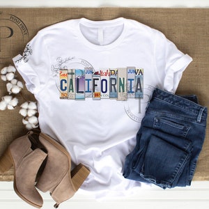 Californie PNG, Sublimation, Plaque d'immatriculation, Conception de t-shirt, Transfert de chaleur, Image pour DTF, Sérigraphie, Téléchargement numérique