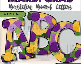 Mardi Gras Bulletin Board Letters | Alphabet Clip Art | Transparent PNG | Commercial Use