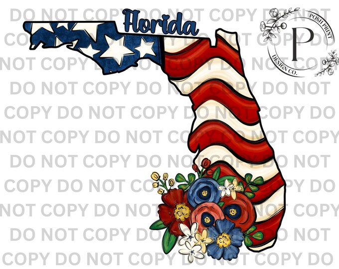 Florida PNG, Patriotic, Sublimation, USA, T-Shirt Design, Commercial Use, Digital Download
