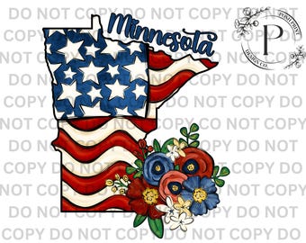 Minnesota PNG, Patriotic, Sublimation, USA, T-Shirt Design, Commercial Use, Digital Download
