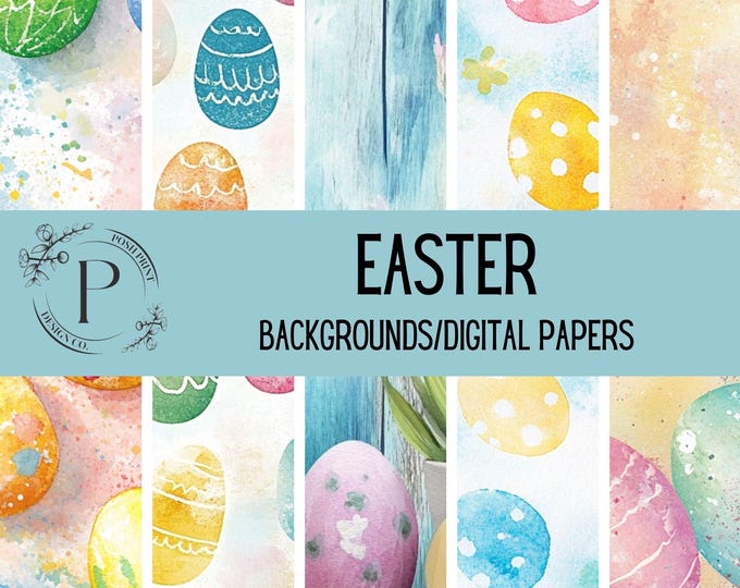 Easter Scrapbook Pages, Digital Papers, Junk Journal, 12x12 inches, JPG files, Digital Download