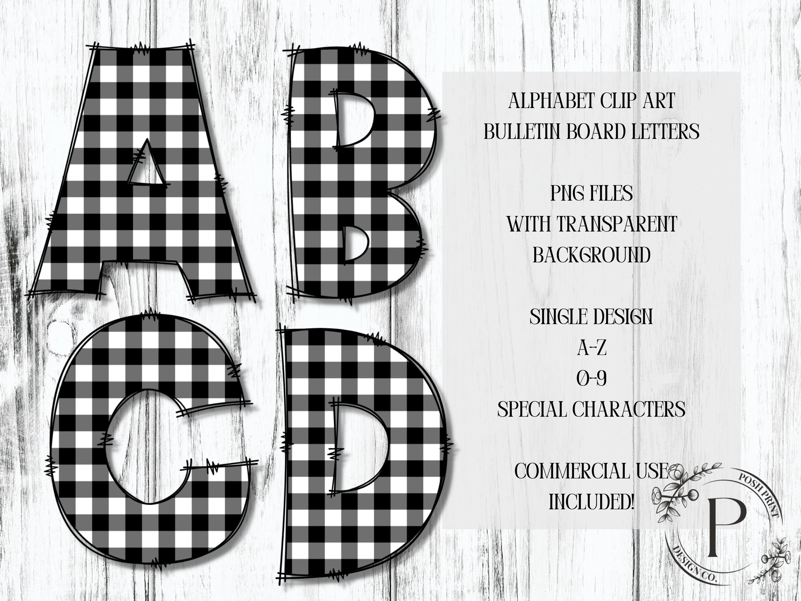 Buffalo Plaid Bulletin Board Letters White Buffalo Plaid - Etsy