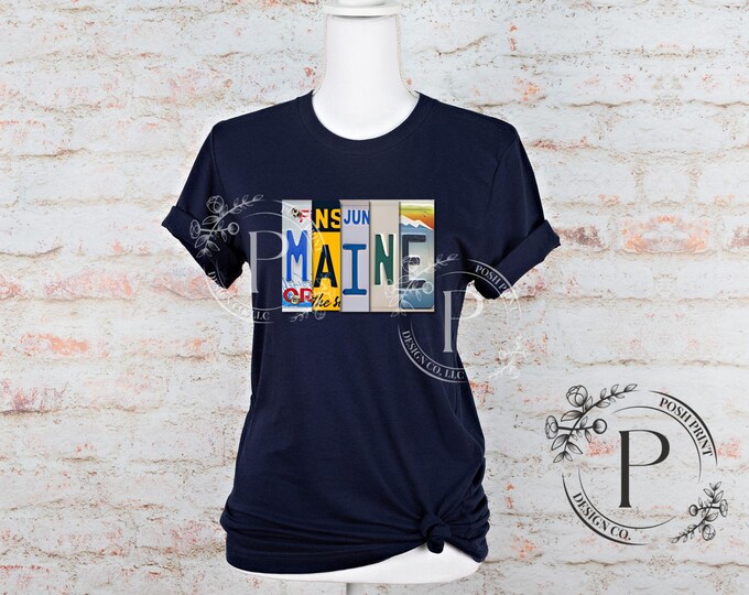 Maine PNG, Sublimation, License Plate, Sublimation Transfer, T-Shirt Design, Heat Transfer, Image for DTF, Digital Download