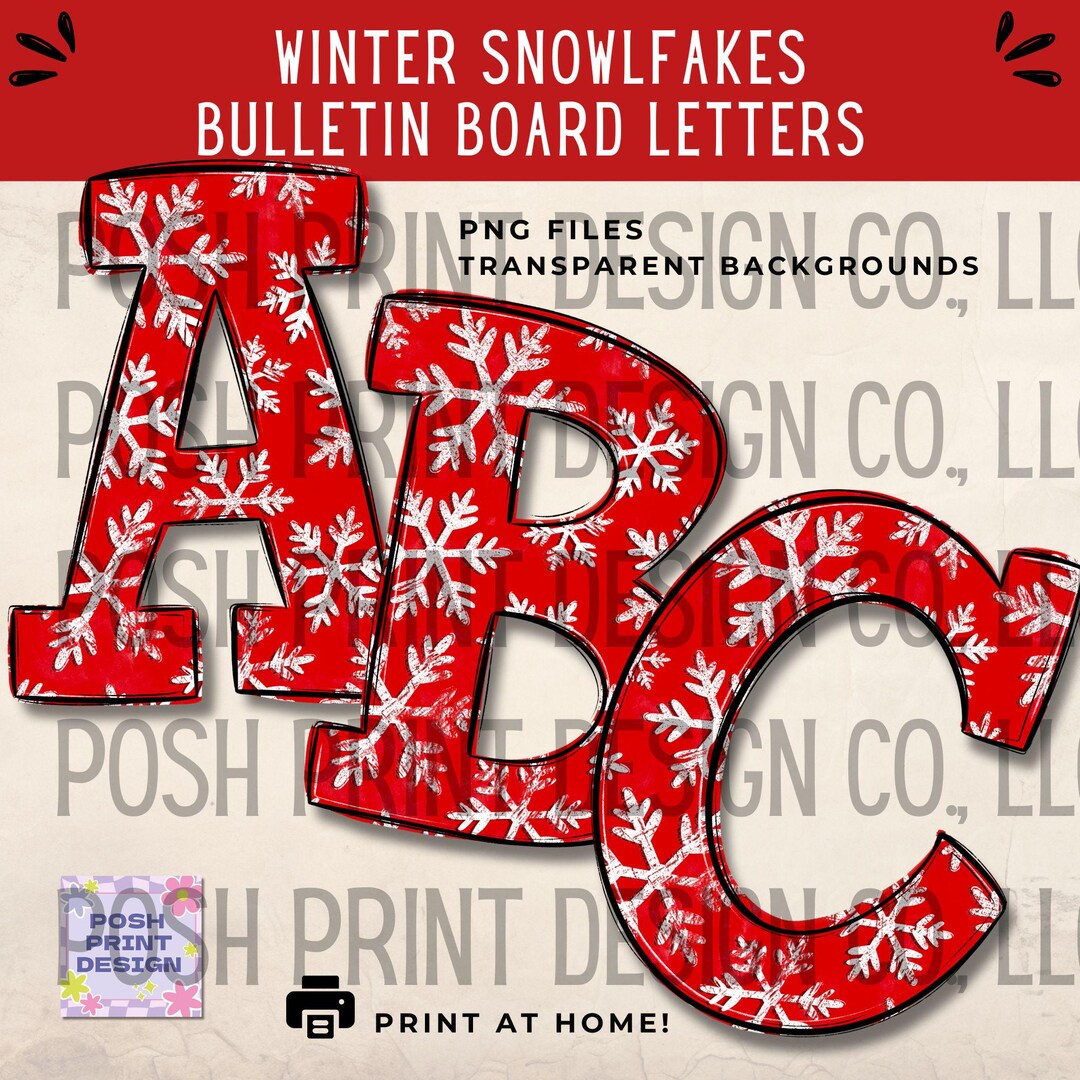 Winter Snowflakes Alphabet Clip Art | Bulletin Board Letters ...
