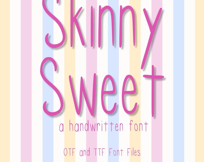 Skinny Sweet Handwritten Font | procreate font | bouncy font | opentype font | truetype font