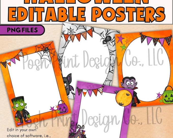 Editable Halloween Posters | PNG Templates | Personal & Commercial Use
