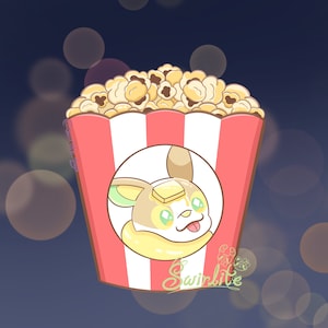 Yamper Buttery Popcorn Snack Holographic Sticker