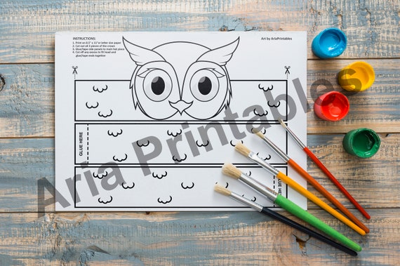 OWL COLORABLE CROWN Printable Owl Crowns Adjustable Owl | Etsy